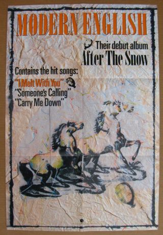 Modern English After The Snow 1982 Us 4ad Promo Poster Wave Tmc Post Punk