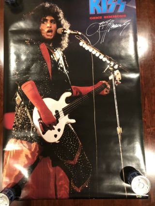 Kiss Gene Simmons Poster Originally Autographed By Gene Himself
