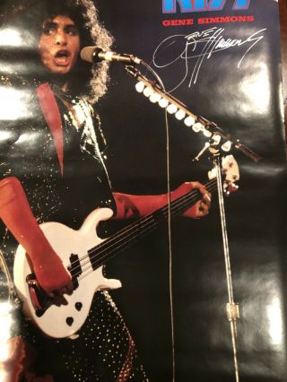 KISS Gene Simmons Poster Originally Autographed By Gene Himself 2
