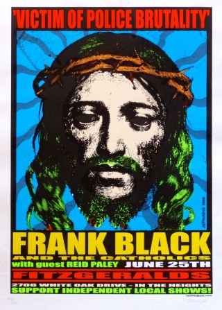 Frank Black And The Catholics Concert Poster 2000 Houston Jermaine Rogers Pol.