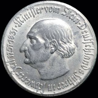 1921 Germany Notgeld Westfalen 5 Mark Funck 599.  3 Freiherr Vom Stein World Coin