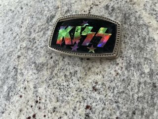 Rare Vintage Kiss Belt Buckle Prism Mexican Rainbow Stars Not Pacifica Aucoin