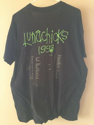 Vintage 90s Lunachicks 1993 T Shirt Tour Large Black Riot Girrrl Punk Rock 1990s 3