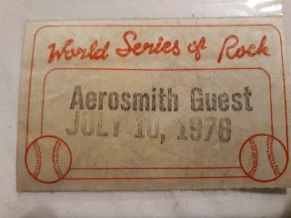 A True Rare Aerosmith World Series Of Rock 7/10/76 Satin Backstage Pass