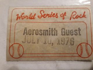 A TRUE RARE AEROSMITH WORLD SERIES OF ROCK 7/10/76 SATIN BACKSTAGE PASS 2