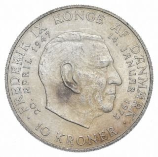 Silver - World Coin - 1972 Denmark 10 Kroner - World Silver Coin 132