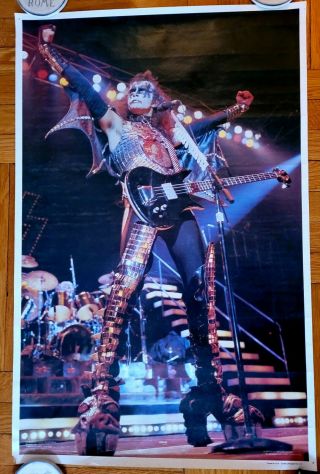 Kiss Alive Ii Poster Vintage 1977 Gene Simmons Aucoin 22  X34