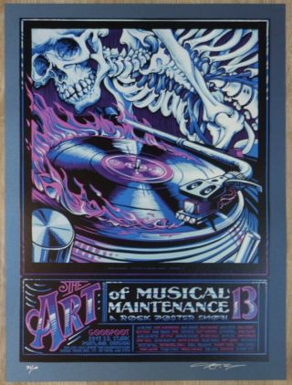 2016 Art Of Musical Maintenance 13 - Portland Linocut Poster S/n By Aj Masthay