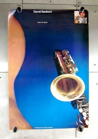 Vtg David Sanborn Heart To Heart Music Band Poster 1978 23 " X 35 " Jazz