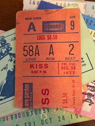 Kiss 1977 Madison Square Garden Ticket Stub 1977