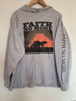 Vintage 1993 Faith No More Midnight Cowboy Hooded T Shirt,  Brockum