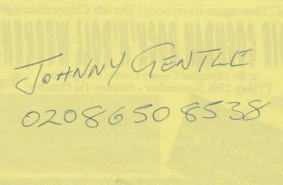 Johhny Gentle Signed Promo Flyer Beatles John Lennon Paul Mccartney Ringo Starr