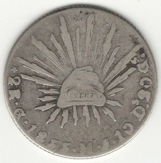 1833 Go Mj Mexico Silver 2 Reales