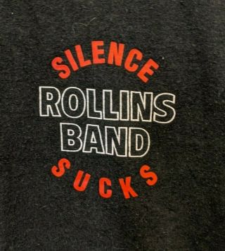 Rollins Band Black T - Shirt Vintage 90s Silence Sucks Rock Punk Black Flag