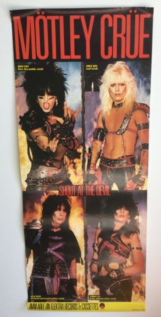 Motley Crue 1983 Shout At The Devil Promo Poster Rare