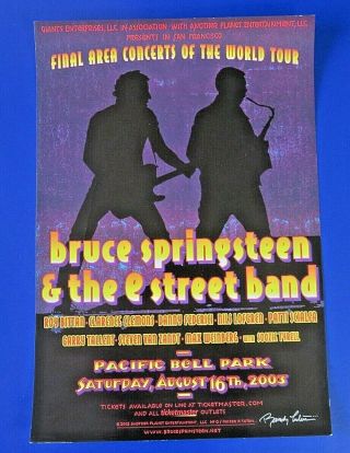 Bruce Springsteen & E Street Band Concert Poster Signed By Randy Tuten 13x19