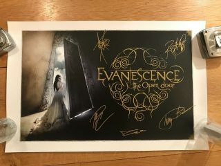 Rare - Evanescence - The Open Door Print Embossed,  Signatures - Amy Lee