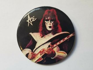 Vintage Kiss Ace Frehley Hotline 3 " Button Aucoin 1977 Love Gun Alive Ii Lp Era