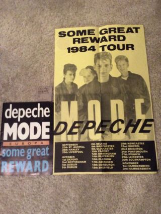 Depeche Mode " Some Great Reward " Europa Tour Programme 1984 Ticket & Tour Poster