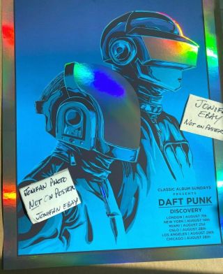 Daft Punk Discovery 2018 A/p Rainbow Foil Poster Signed By The Artist Tim Doyle
