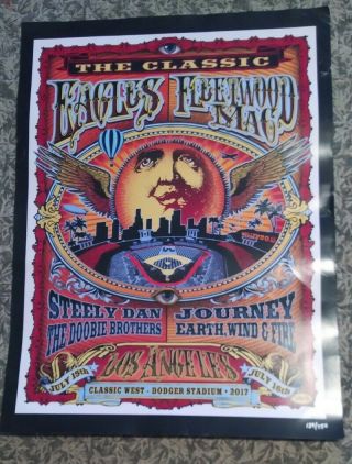 Eagles Fleetwood Mac Classic West Concert Poster Dodger Stadium La 139 Of 750