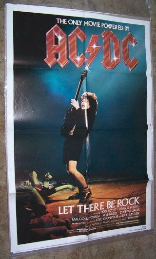 1982 Ac - Dc Promotional Movie Poster Let There Be Rock Angus Young