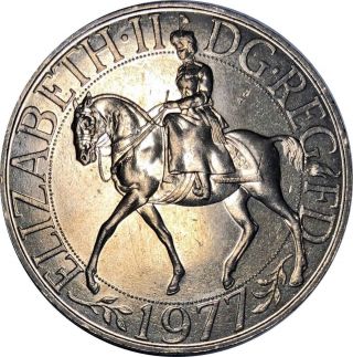 Vintage Coin Great Britain 25 Pence Queen Elizabeth 1977 Jubilee Km 920