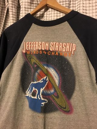 Vintage Jefferson Starship 1982 Tour Shirt Tee Winds Of Change 3/4 Sleeve Raglan