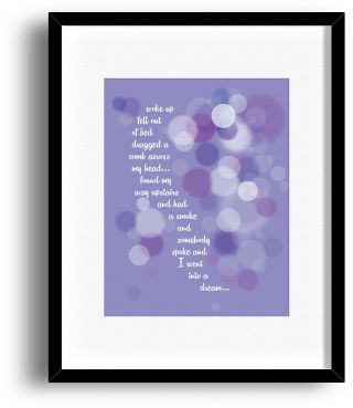 Song Lyric Inspired Music Quote Art Print Poster - Day In The Life By Beatles