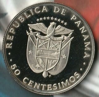 1979 Panama 50 Centesimos Proof - Ferdinand de Lesseps Only 2,  000 Minted 2