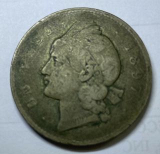 1897 - A Dominican Republic Silver Un 1 Peso 25 Gramos Coin Philidelphia