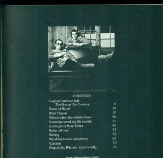 Elton John songbook CAPTAIN FANTASTIC AND THE BROWN DIRT COWBOY piano music book 2