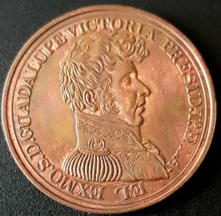 1824 Mexico Guadalupe Victoria Medal 1oz.  Very Interesting