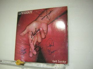 Loverboy Signed Lp Get Lucky By 5 Musicians