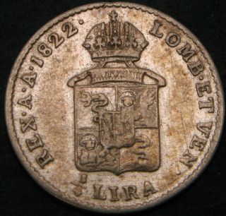 Lombardy - Venetia (italian States) 1/4 Lire 1822v - Silver - F/vf - 2551 ¤