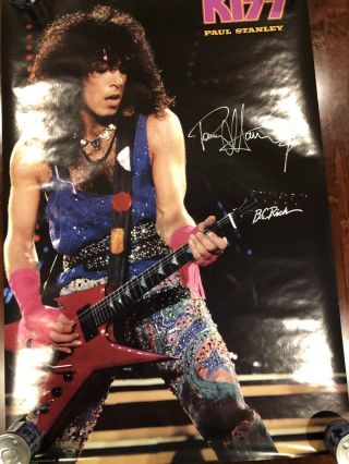 Kiss Paul Stanley Poster Originally Autographed By Paul Himself