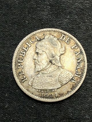 Panama 1904 Silver 5 Centesimos De Balboa 749c