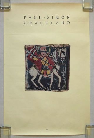 Paul Simon Graceland 1986 Us Promo Only Poster You Can Call Me Al Textured Vg,