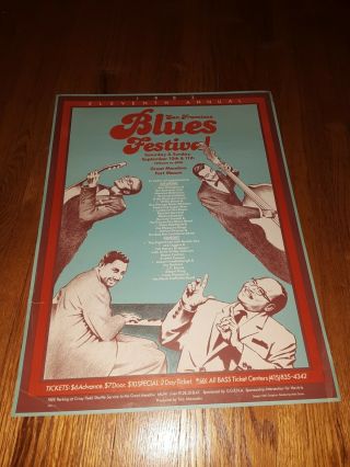 1983 San Francisco Blues Festival Poster 16 X 21 Willie Dixon Albert King & More