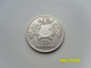 Lebanon - Silver 25 Piastres 1929