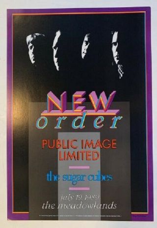 Order Concert Poster Public Image Limited 1989 Nj