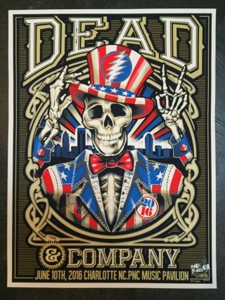Dead And Co Screen Print 18x24 2016 Charlotte Nc Signed By Artist.  Grateful Dead