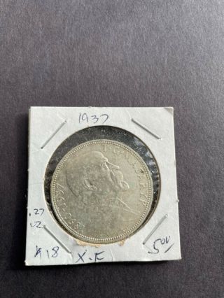 1937 Czechoslovakia 20 Korun Silver Czech Coin