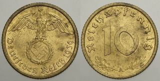 Germany 10 Reichspfennig 1939 A Unc (g61)