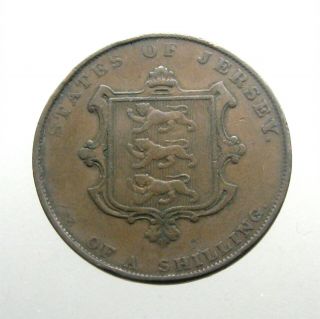 1841 ISLAND OF JERSEY COPPER 1/13 SHILLING_Under Queen Victoria_LARGE COIN 2