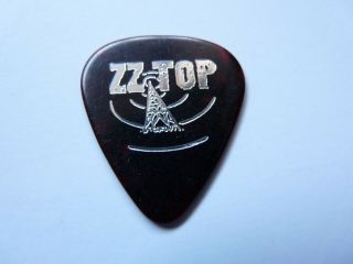 Billy Gibbons Zz Top Silver On Black Tortoise Antenna Tour Issued Guitar Pick