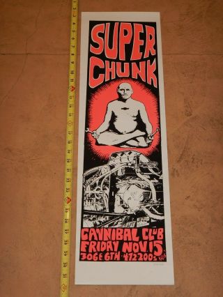 1991 Chunk Cannibal Club In Austin Concert Poster Kozik Artist Signed