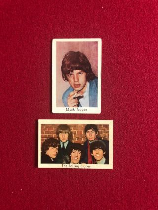 1964,  Rolling Stones (mick Jagger) Dutch Trading Cards (set Of 2) Scarce