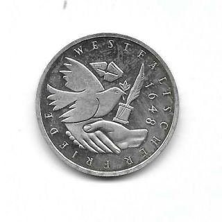 Germany:1998j 10 Mark Silver (0.  925) Peace Of Westphalia Proof