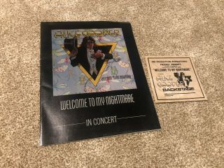 1975 Alice Cooper Welcome To My Nightmare Backstage Pass & Program 2